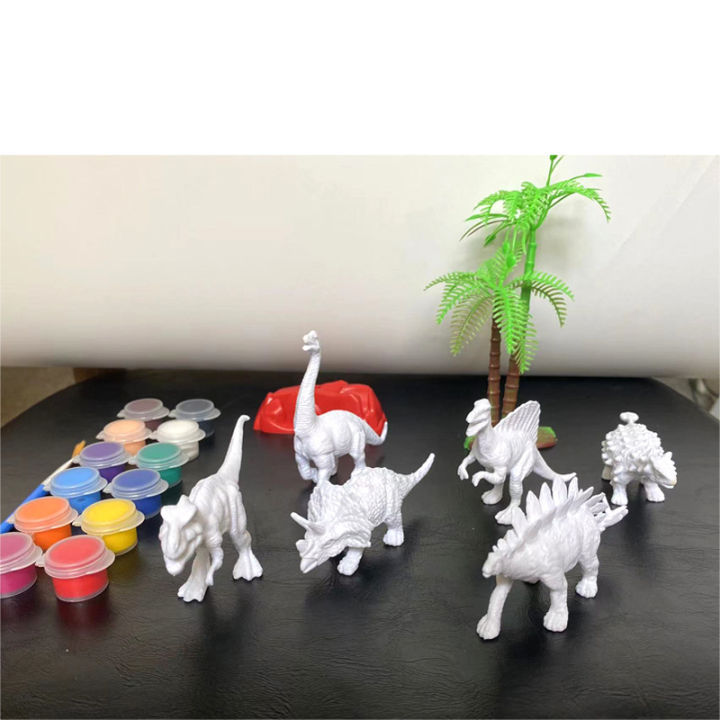 3Pcs%20Diy%20Painted%20Graffiti%20Dinosaur%20Children's%20Science%20and%20Educational%20Toy%20for%20Kids%20Drawing%20Toys%20Coloring%203D%20Jungle%20Animal%20Model%20-%20Image%204
