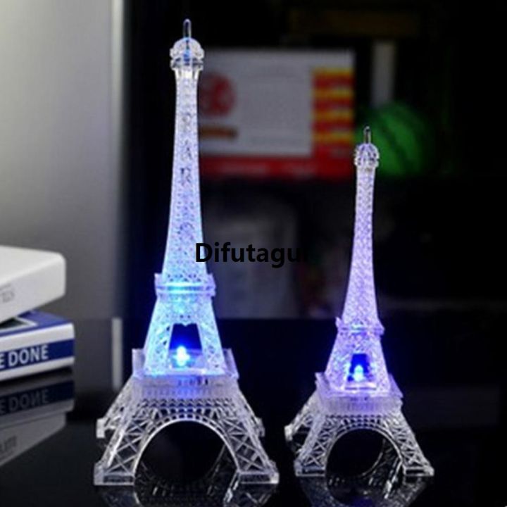 Difutagui GIF Bedroom Cute MeterMall Romantic Eiffel Tower Portable Mini LED Night Light Home Decor Night Light
