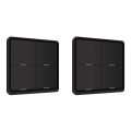 JINMY 2X 4 Gang for Tuya ZigBee Wireless 12 Scene Switch, Push Button Controller Battery Powered Automation Scenario, Black. 
