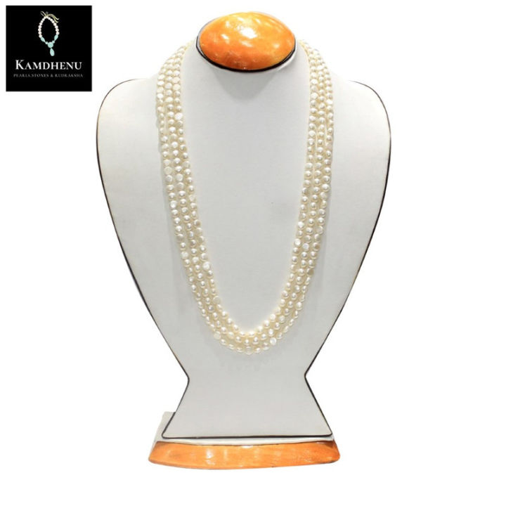 Kamdhenu White Indonesian Original White-Coin Pearl (Fresh Water Pearl) Necklace For Women