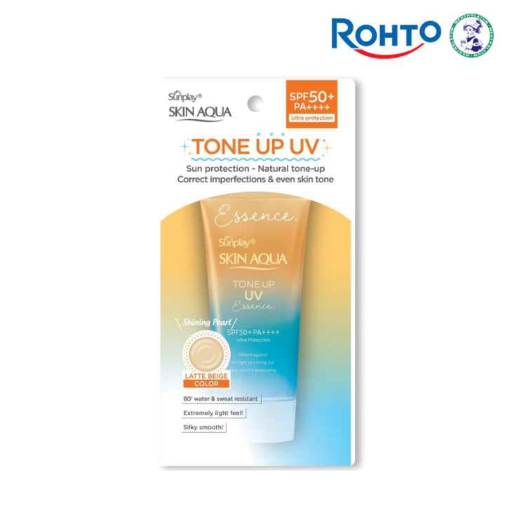 Rohto Mentholatum Sunplay Skin Aqua Tone Up UV Essence Latte Beige Sunscreen 50g