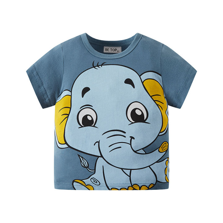 Summer%20children's%20clothing%20shirts,%20children's%20half-sleeved%20cartoon%20elephant%20pattern,%20boys'%20short-sleeved%20T%20baby%20cotton%20clothes,%20one%20piece%20of%20hair%20-%20Image%205