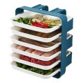Wall Mounted Plastic 6 Layer Kitchen Rack Table Top Dish Organizer Utensil Holder Dish Plate Serving Tray. 