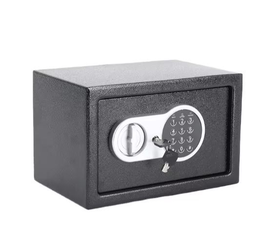 Fireproof Waterproof Solenoid  Keypad, Steel Locking Bolts, Emergency Override Key Safe Boxes For Important Documents, Cash & Jewellery Home Locker