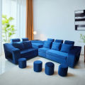 Sq Blue sofa. 