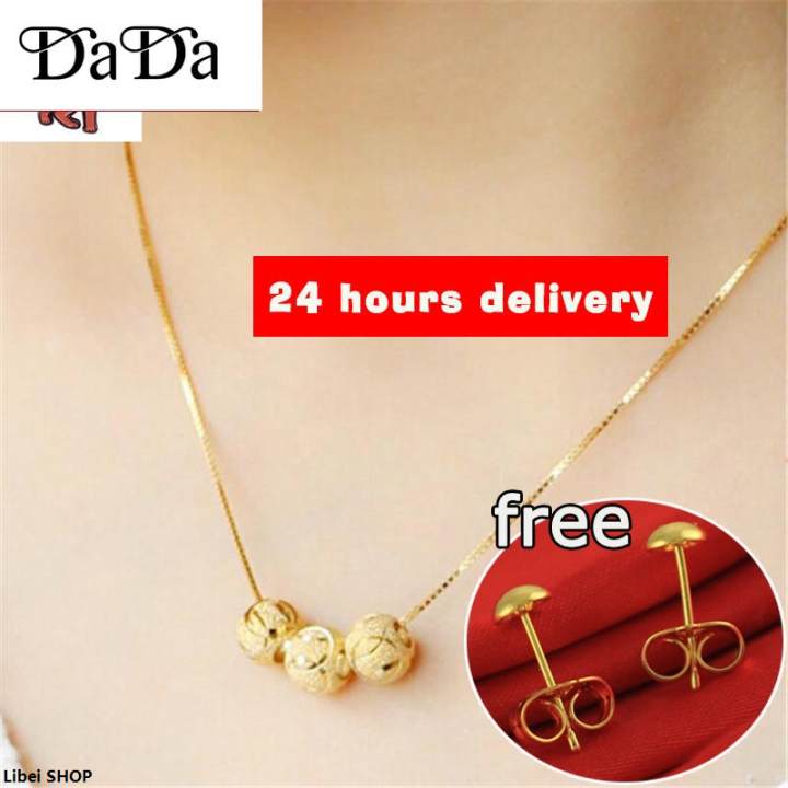 Libei SHOPFashion ShopSphere necklace saudi gold 18k pawnable legit necklace for women buy 1 take 1 -3 bead transfers Chain