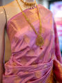 Dola Silk Saree With Golden Jari Work Blouse Piece Attached. 
