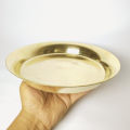 Brass Thaal/Plate (Nepali Thaal) 9.6 inchs With Bowl(Thado Kachaura) | Shiva Metal Udhyog. 