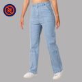 Nepster Light Blue High Rise Stretchable Fancy Straight Jeans For Women. 
