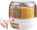 Grain Dispenser Rotating, Dry Food Dispenser with Six Grids Small size. 