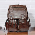 Coffee Color Flap Leather Backpack Casual College School Backpack Bag For Men - Fashion | Bags | Schools For Boys. 