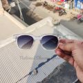 Transparent White Frame Black Lens Gentle Monster Sunglasses For Unisex. 