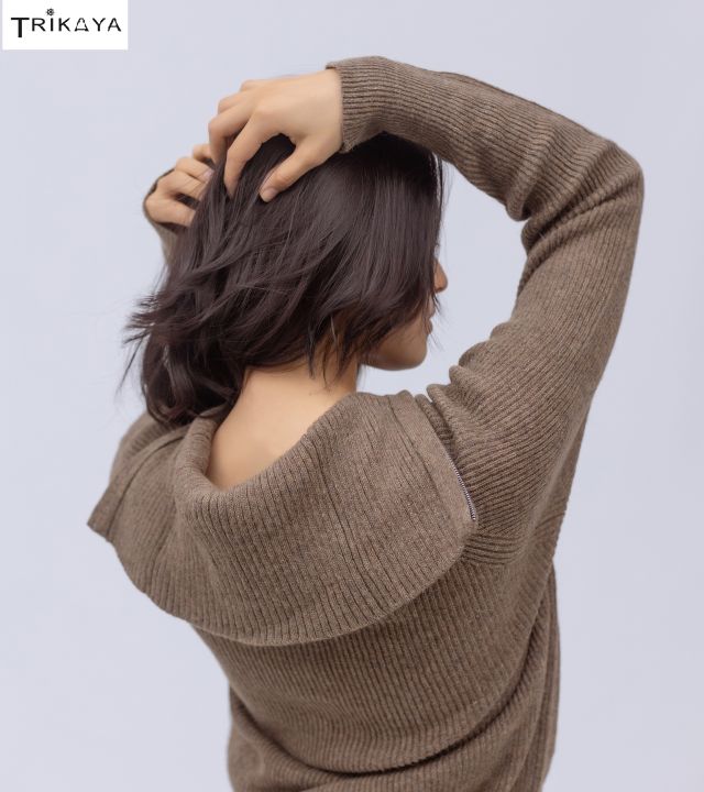 Trikaya%20Women%20Woollen%20Half%20Zipper%20Tuck%20Knit%20Pullover-%20Coffee%20-%20Image%205