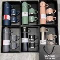 Stainless Steel Vacuum Flask With 3 Cup | Modern Water Bottle Thermos With Extra 2 Lids l. 