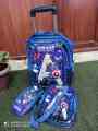 3pcs/set Children Kids School Bags With Wheel Trolley Luggage For Boys Girls Backpack. 