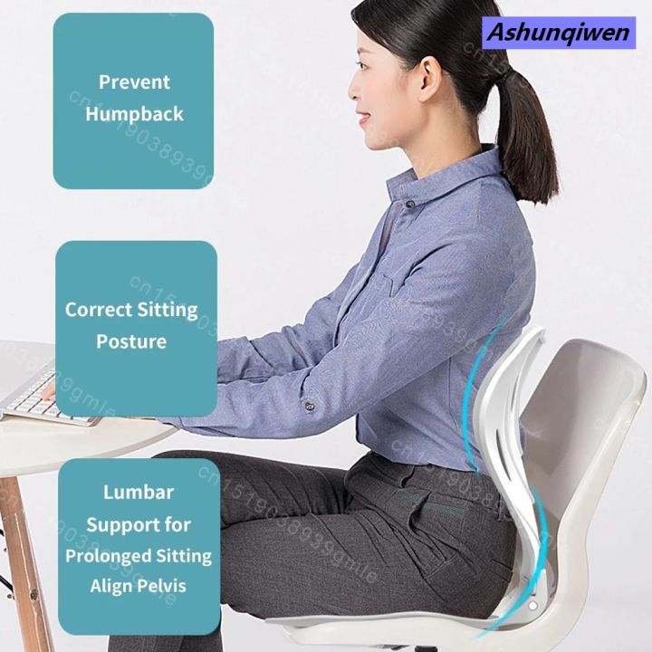 Ashunqiwen Sitting Posture Correction Waist Support Chair Seat Cushion Back Lumbar Support for Kids Adults Office Back Pain Relief