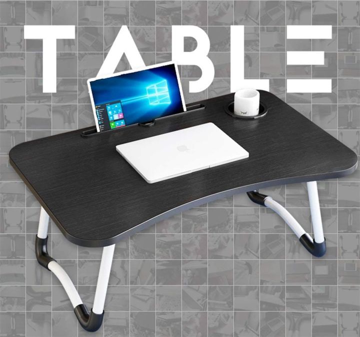 Foldable Lap Desk, Portable Laptop Bed Tray With Phone/ Computer /cup Slot, Small Anti-slip Table For Bed, Sofa, And Dorm