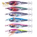 SuperRide Artificial Lure with Squid Jig 6pcs Glow in the Dark Squid Jig Fishing Lure Hooks with Realistic 3d Eyes Outdoor Fishing for Anglers. 