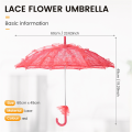 Lace Parasol Wedding Lace Flower Wedding Bride Parasol Umbrella red. 
