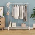 Garment and Coat Hanger Single Rod Rack Stand (Requires Self Assembly). 
