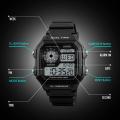 SKMEI 1299 Military Sporty Led Digital Watch for Men - Black | SKMEI Dual Time Black Digital LED Display Watch For Men. 