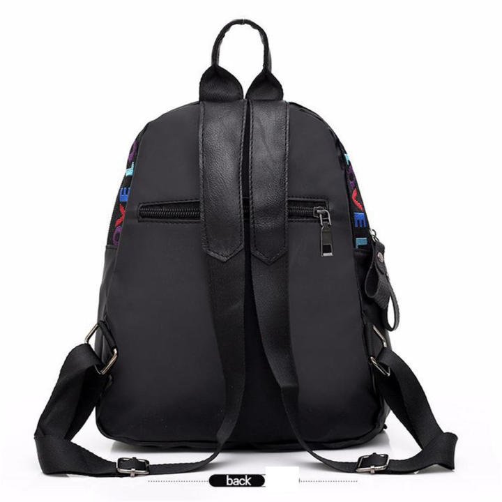 Amateur fashion college student travel school backpack oxford cloth fashion Profesional zipper backpack fashion nylon cloth black backpack color everyday use