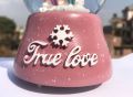 Pink Colored True Love Printed Couple Design Water Globe/Water Ball/Showpiece For Valentine. 