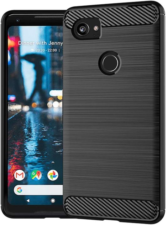 Carbon Fiber Case for Google Pixel 2 XL -  Thin Soft Flexible TPU Silicone Skin Rubber r Anti-Scratch Shockproof Protective Cover