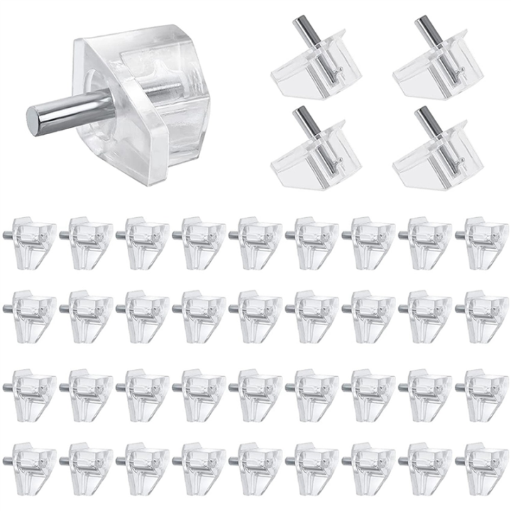 100 Pieces 3 mm Shelf Pins Clear Support Pegs Cabinet Shelf Pegs Clips Shelf Support Holder Pegs for Kitchen Furniture
