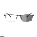 MengsanBargain price Color Changing Myopia Glasses for Men Anti Blue Light Ultra Light Business Half Frame Men's Glasses Trendy Photochromic Eyewear. 