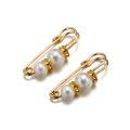 St.kunkka 1-2pcs Korean Fashion Pearl Brooch Anti-exposure Pins Buckles Perdible Tightening Waistband Pins Collar Clips For Apparel Accessories Making. 