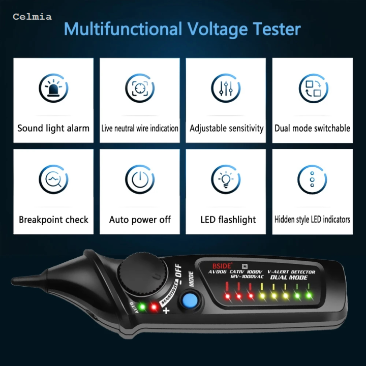 Celmia%20BSIDE%20AVD06%20Non-Contact%20Voltage%20detector%20indicator%20Profession%20Smart%20New%20Test%20Pencil%20Live/phase%20Wire%20Breakpoint%20NCV%20Continuity%20Meter%20-%20Image%206