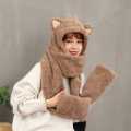 3 In 1 Cute Multi color Hat/Muffler/Mitten For Women. 