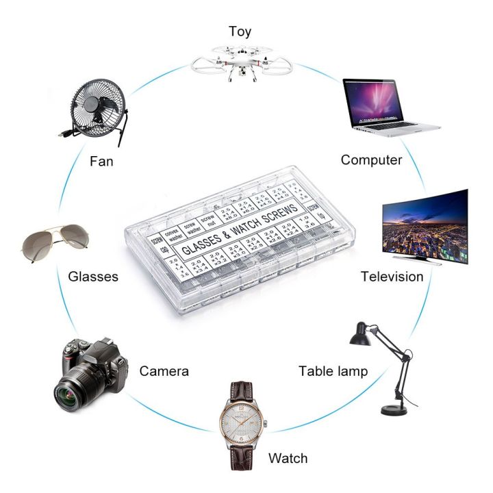 ZOROOM%201000Pcs%20Stainless%20Steel%20Eyeglasses%20Watch%20Repair%20Screw%20Replacement%20Kit%20Set%20Tiny%20Screws%20Nut%20Assortment%20Repair%20Tool%20Kit%20Set%20-%20Image%206