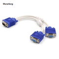 Wenefang 1 male to 2 female VGA split screen cable 1 Computer Dual 2 Monitor Adapter Y Splitter Two Ports VGA extension Cable 15 pin. 