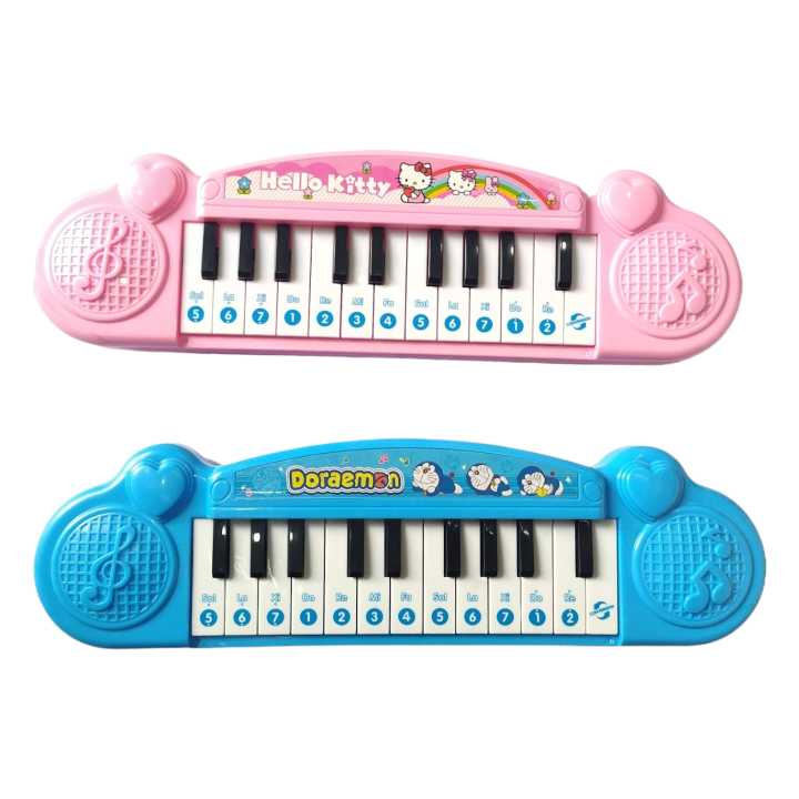 Musical Piano For Kids Doraemon And Hello Kitty Designed Battery Operated ( 1 Piece )