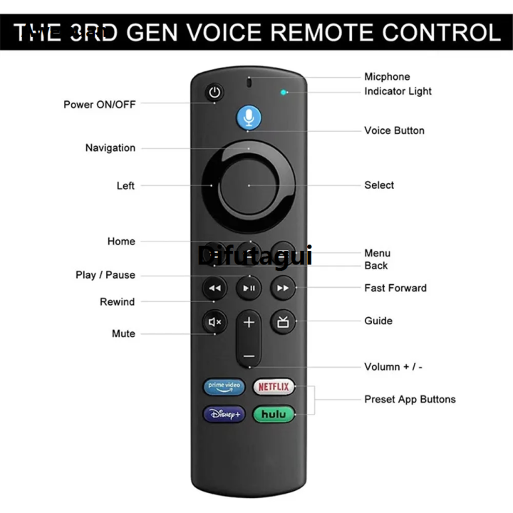 Difutagui%202025%20ABS%20Smart%20TV%20Voice%20TV%20Stick%20L5B83G%20Remote%20Control%20for%20Amazon%20Profesional%201st%202nd%203rd%20Gen%20Fire%20TV%20Stick%20Lite/4K%20Remote%20Control%20Replacement%20-%20Image%205