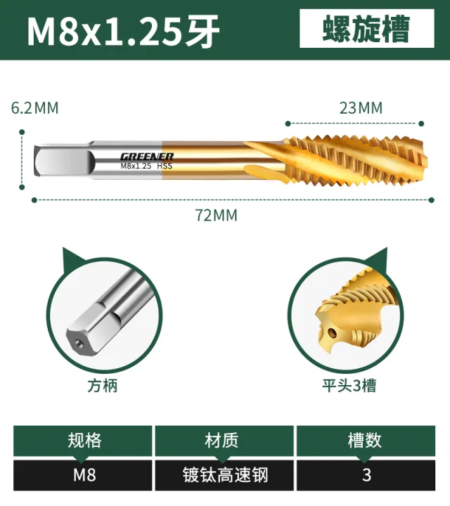 Lvlin%20Tap,%20Drill%20Bit,%20Tapping%20Machine,%20Extrusion%20Tapping%20Machine,%20Stainless%20Steel%20Spiral%2058m6,%20Tip%20Titanium%20Plating,%2012%20-%20Image%208