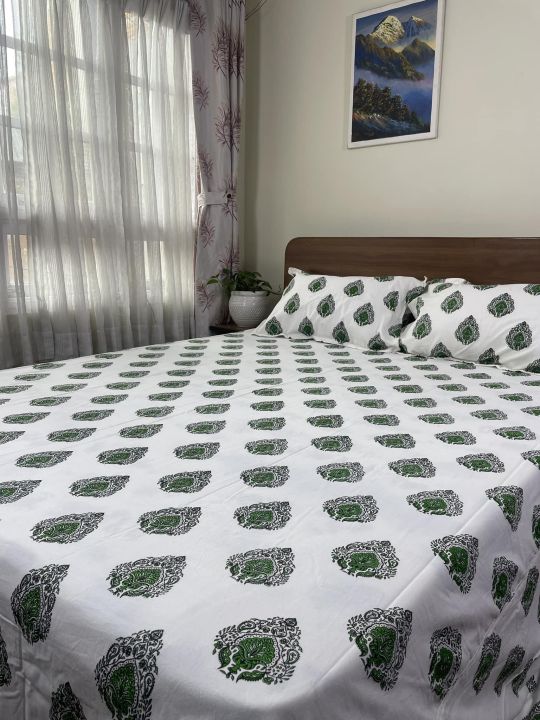 Nepali 100% Pure Cotton Bedsheet | Premium Quality (90 inches x 100 inches)