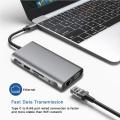 USB C Hub,10-in-1 Type C Multiport Adapter Dock With 4K HDMI, VGA, PD Charging, Gigabit Ethernet, 3 USB3.0 Port, SD/TF Card Reader Wide Compatible. 