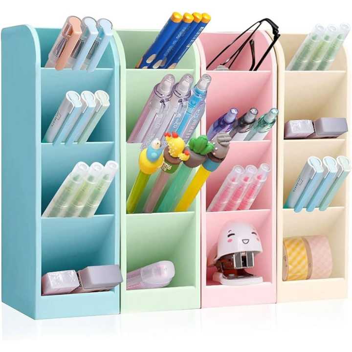 Multi-function Pen Organizer Storage, Desk Pencil Organizer, Pen Storage Holder for Office School. Home