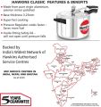 Hawkins Classic Pressure Cooker (CL50) 5 L Capacity (Aluminium). 