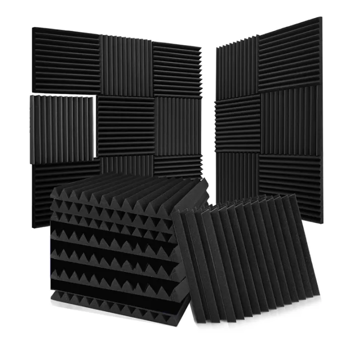 Acoustic Protection 52 Pack Acoustic Foam Panels Soundproof Wall Panels 1 X 12 X 12 Inches ...