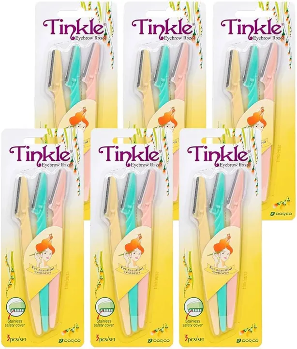 Twinkle Ravors Tinkle Face & Eyebrow Stainless Razors (Pack of 3) X 6 | Daraz.com.np