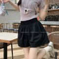 Elastic Waist Lace Shorts for Women Summer New High Waist Slimming Wide Leg Pants Korean Style Casual Skirt Pants. 