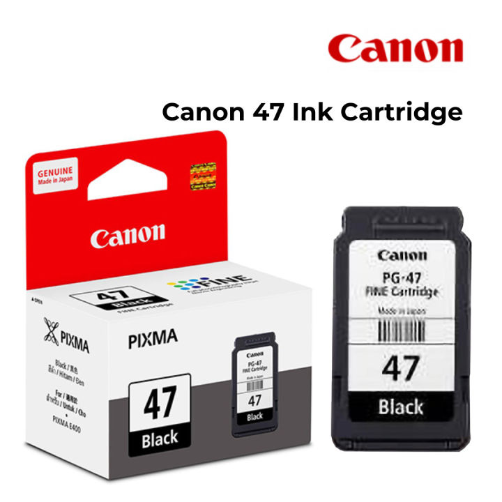 Canon PG-47 Black Ink Cartridge For Pixma E410, E470, E400 Printers | 100% Genuine