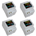 4X Din Rail AC Monitor 6IN1 250-450V 100A Voltage Current Power Factor Active KWH Electric Energy Frequency Meter VOLT. 