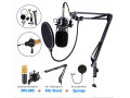 2-in-1 Combo: BM800 Condenser Microphone Kit with V8 Bluetooth Sound Card - Professional Audio Studio Recording Microphone and Multi-Functional Sound Card (Black). 