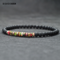DISICHEN Original New Minimalist 4mm Bead Bracelet Unisex Emperor Onyx Small Stone Braclet Meditation Yoga Strand Braslet Couple Brazalete Pulsera. 