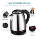 2L Intelligent Electric Kettle Automatic Water Heater For Home and Office Use- Silver, Black. 